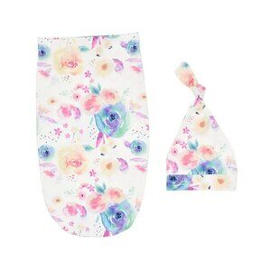 2Pc Newborn Set Swaddle sack with Hat